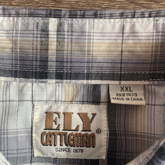 EUC Mens Vintage Ely Cattleman 2XL Western Plaid Pearl Snap Shirt - Picture 3 of 7